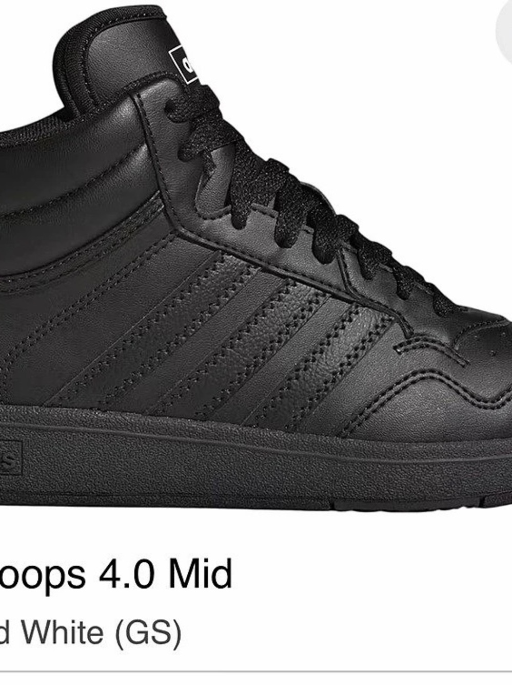 adidas Hoops 4.0 Mid Sneakers Black Girls US 5